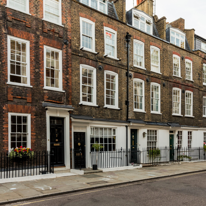 London. September 2018. A view of a typical street in Westminster in London